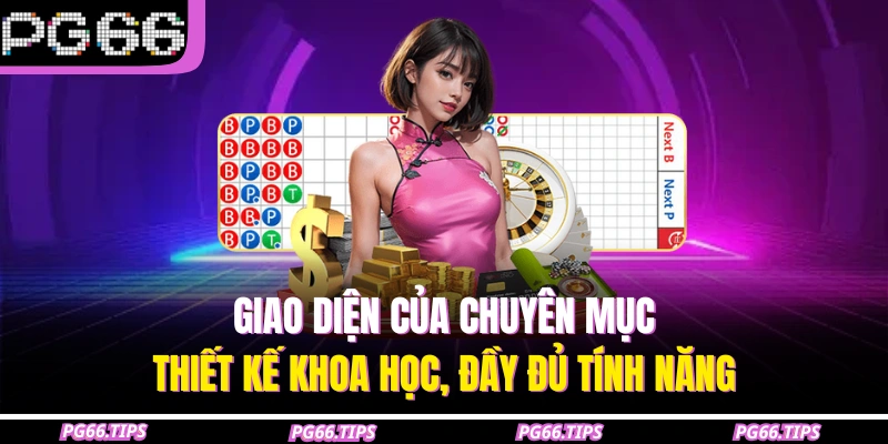 Giao diện của chuyên mục thiết kế khoa học, đầy đủ tính năng